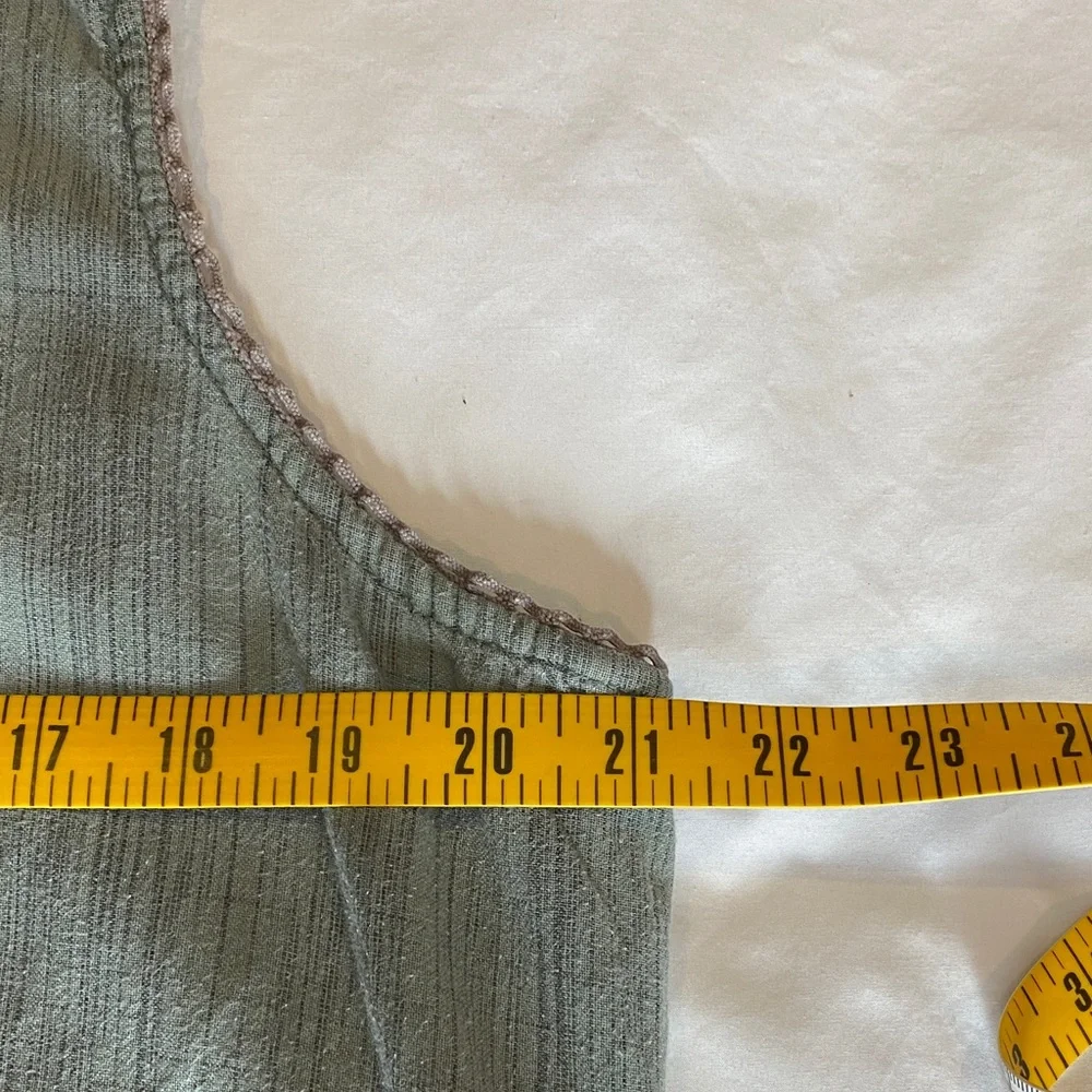 Vintage April Cornell Sage Cotton Embroidered Maxi Dress Cottagecore L - Picture 12 of 15